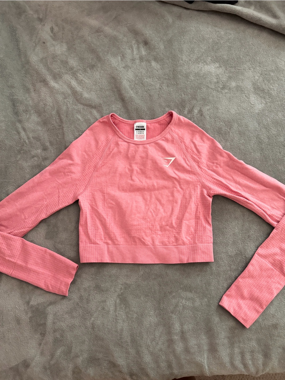 Gymshark Pink Long Sleeve Cropped Seamless Top
